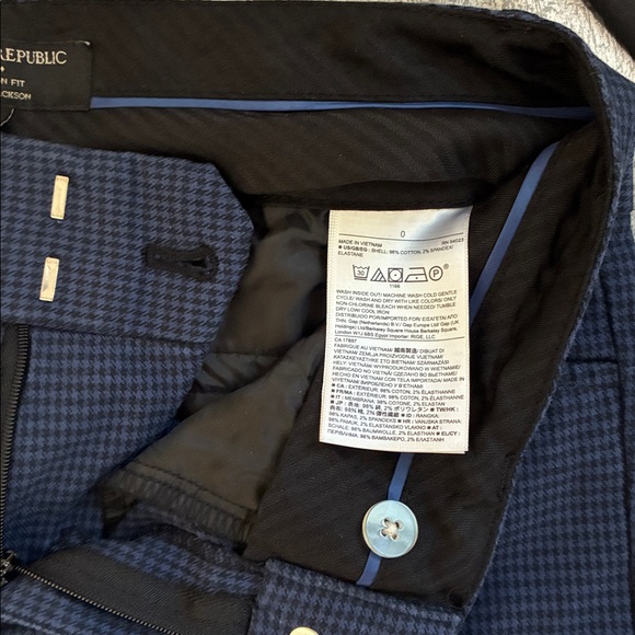 Banana Republic Pants, Jackson Fit; Dark Purple & Black Houndstooth; Size: 0 - Picture 9 of 12